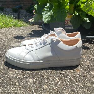 Greats White Leather Low-Top Sneakers